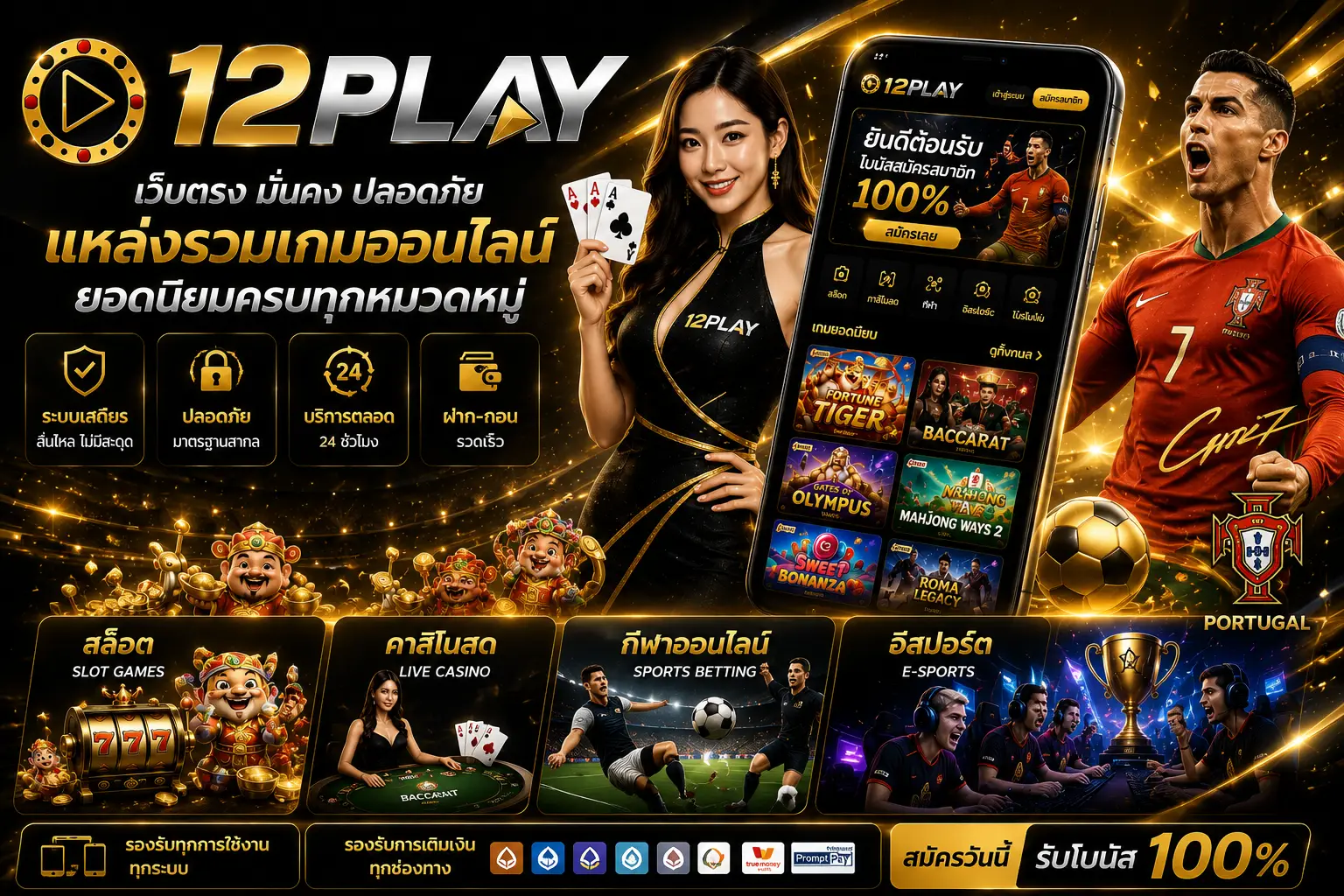 12PLAY เว็บตรง เกมออนไลน์ครบวงจร สล็อต คาสิโนสด กีฬาออนไลน์