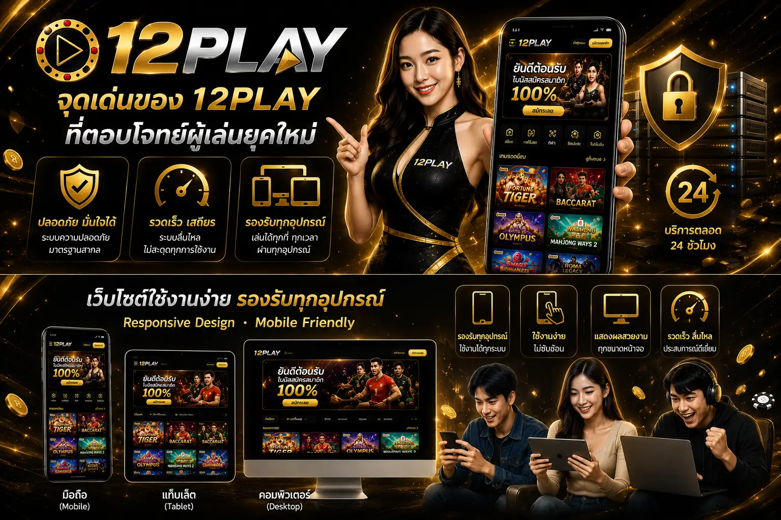 12PLAY ศูนย์รวมสล็อต คาสิโนสด กีฬาออนไลน์ และอีสปอร์ตครบวงจร